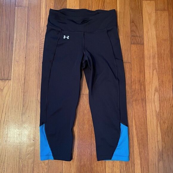 UNDER ARMOUR | black blue cropped leggings S - Picture 1 of 7
